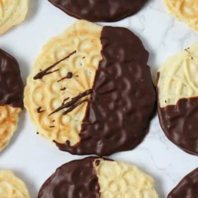 Chocolate Dipped Pizzelles Feature