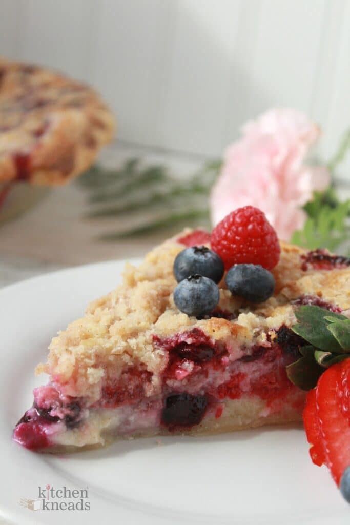 Mixed Berry Custard Pie, July 4th Cookout