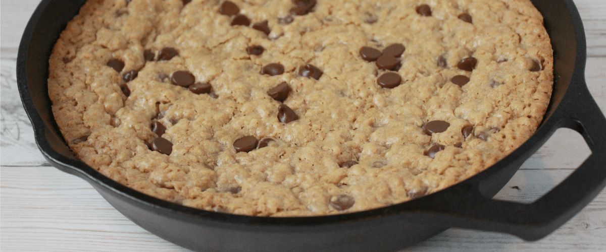 Chocolate Chip Oatmeal Skillet Cookie